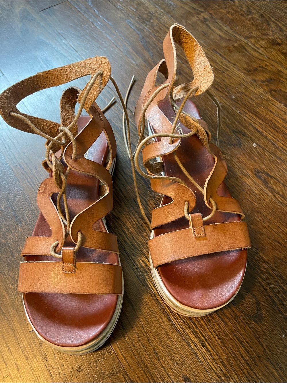 Women's Brown Lace-Up Gladiator Sandals